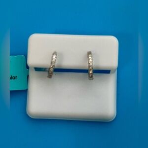 🆕 Luxury Moissanite Diamond Earrings Huggies  .16 cw wt sterling silver